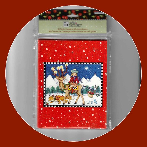 Mary Engelbreit Winter Note Cards & Envelopes - Set of 10 New in Sealed Pack - Picture 1 of 2
